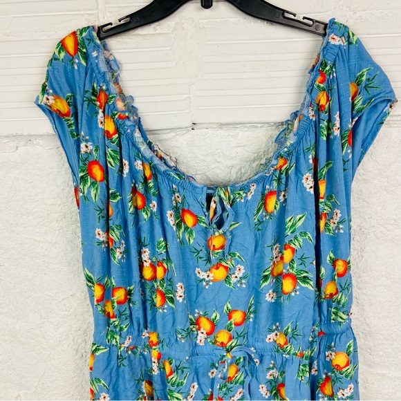 Torrid blue pocket orange print Floral Maxi Dress size 3X - Picture 5 of 17